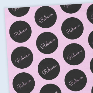 Retro-moderne Schwarz-Rosa-Punkte-Design Seidenpapier