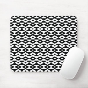 Retro-Moderne Schwarz-Weiß-Diamant-Form-Muster Mousepad