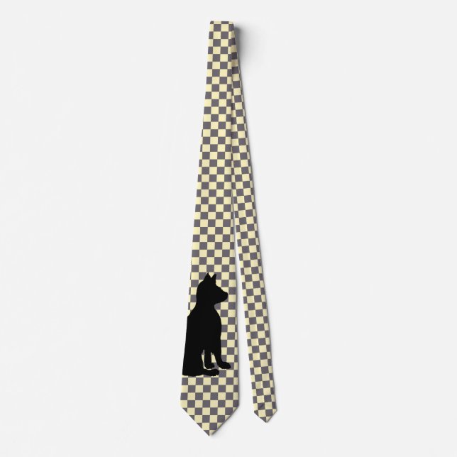 Retro moderne schwarze Katzen-Mode CricketDiane Krawatte (Vorderseite)
