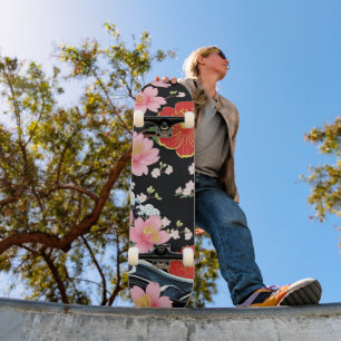 Retro Moderne Seigaiha Kirschblüten Japan Party Skateboard