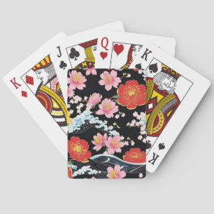 Retro Moderne Seigaiha Kirschblüten Japan Party Spielkarten