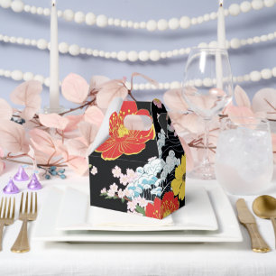 Retro Moderne Seigaiha Sakura Blumen Japan Party Geschenkschachtel