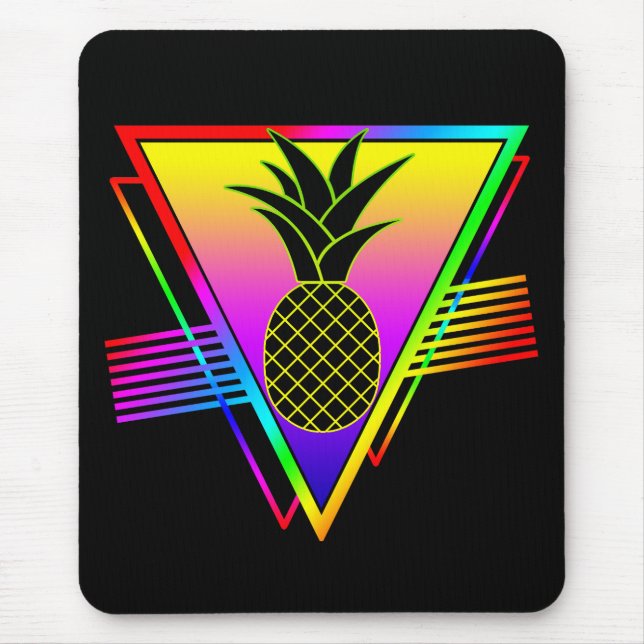 Retro Moderne Silhouette Ananas Sommerfrucht Mousepad (Vorne)