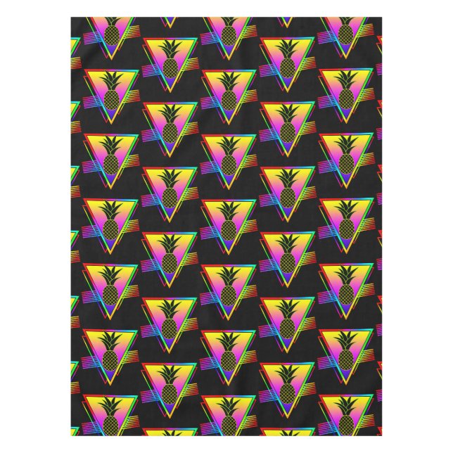 Retro Moderne Silhouette Ananas Sommerfrucht Tischdecke (Vorderseite)