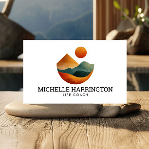 Retro Moderne Spitzen Life Coach White Visitenkarte