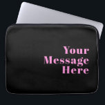 Retro-moderner bearbeitbarer Text | Schwarz & Pink Laptopschutzhülle<br><div class="desc">Stylischer retro-moderner Text für einen Namen oder jeden anderen Text, bearbeiten Sie ihn nach Belieben!</div>