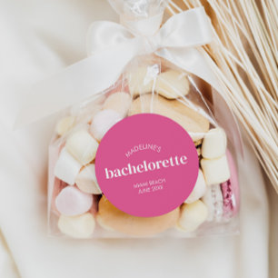 Retro Moderner Hellrosa Junggesellinnen-Abschied  Runder Aufkleber