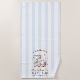 Retro-moderner Junggesellinnen-Abschied in Blau un Strandtuch
