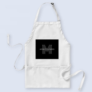 Retro-moderner Name/n Editierbares Monogramm Schwa Schürze
