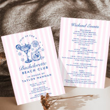 Retro-moderner rosa und blauer Junggesellinnenabsc