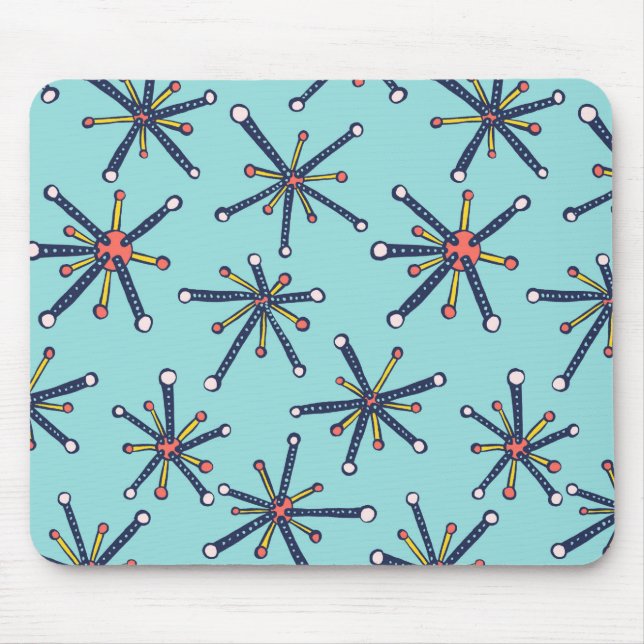 Retro Modernes Abstraktes Biologieprinzip Mousepad (Vorne)