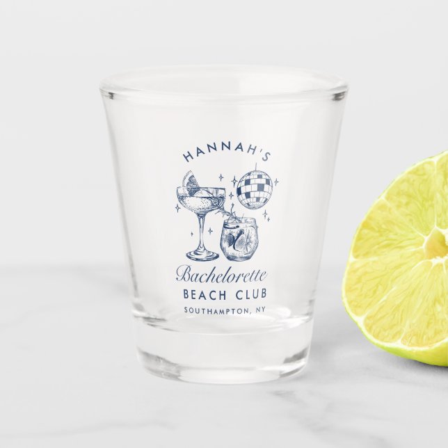 Retro Modernes Bachelorette Weekend Party Shootgla Schnapsglas (Vorderseite)