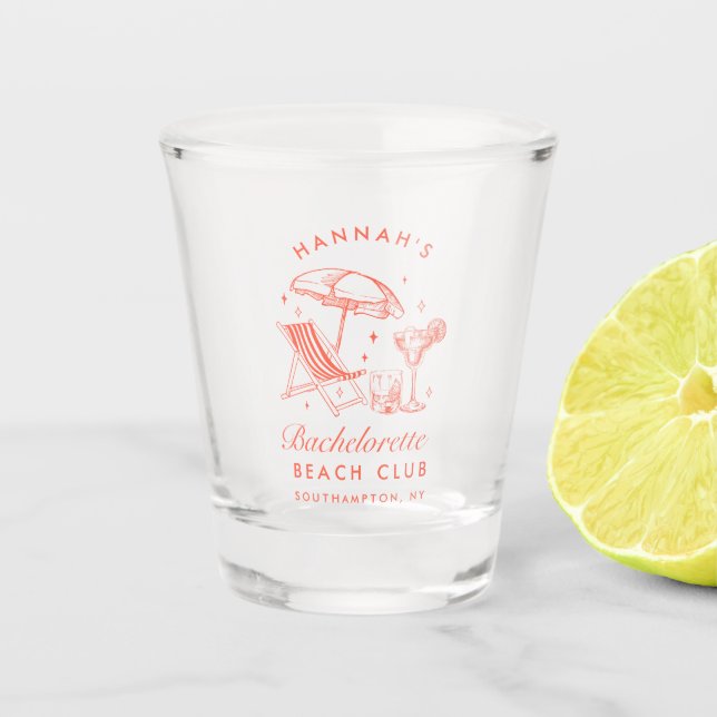 Retro Modernes Bachelorette Weekend Party Shootgla Schnapsglas (Vorderseite)