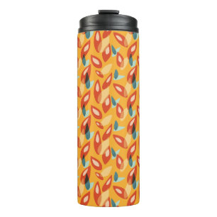 Retro Modernes Cool geometrisches gelbes Orangenmu Thermosbecher