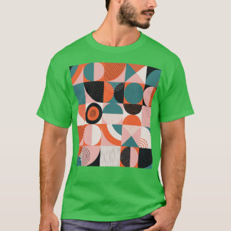 Retro Modernes geometrisches Muster des Mittelzent T-Shirt
