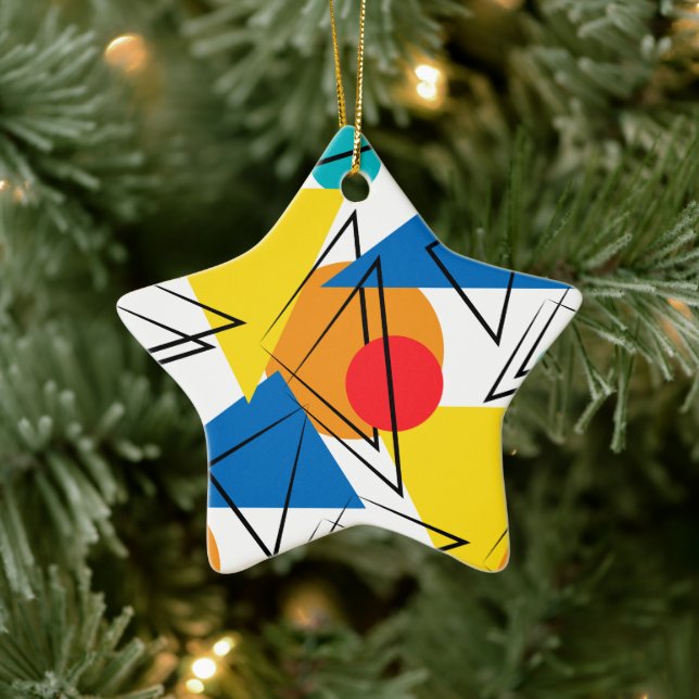 Retro Modernes geometrisches Muster Keramik Ornament (Baum)