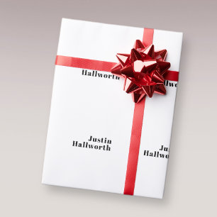 Retro modernes minimalistisches Namens- oder Gesch Geschenkpapier