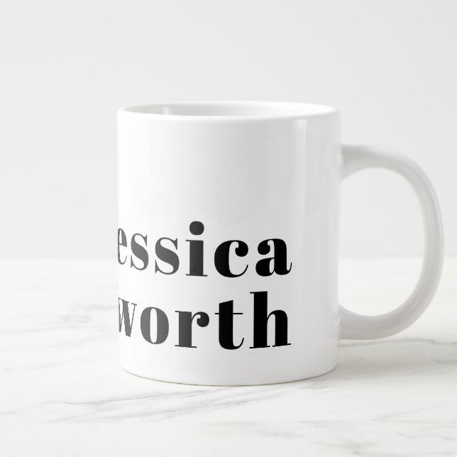 Retro modernes minimalistisches Namens- oder Gesch Jumbo-Tasse (Rechts)