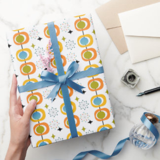 Retro Modernes Muster der Sternexplosion Mitte des Geschenkpapier