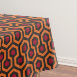 Retro modernes orange rotbraunes Hexagon-Muster Tischdecke
