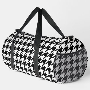 Retro Modernes, Schwarz-weißes Hunde-Zahn-Weaving Duffle Bag