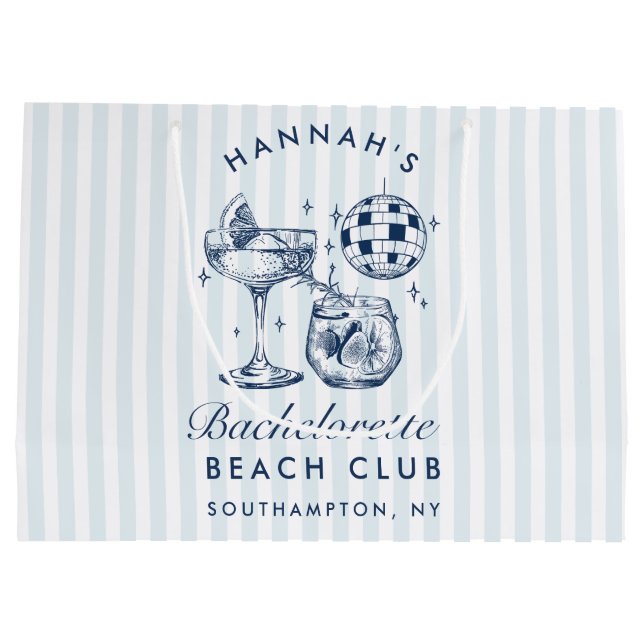 Retro Modernes Vintag Grau Bachelorette Große Geschenktüte (Rückseite)