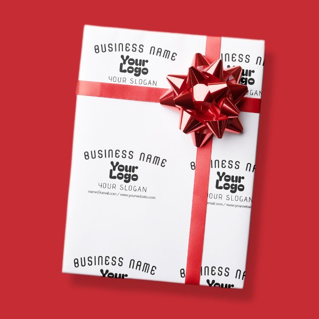 Retro-Modernes Weiß und Schwarz-Logo hochladen (ed Geschenkpapier (Von Creator hochgeladen)