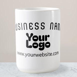 Retro-Modernes Weiß und Schwarz-Logo hochladen (ed Kaffeetasse