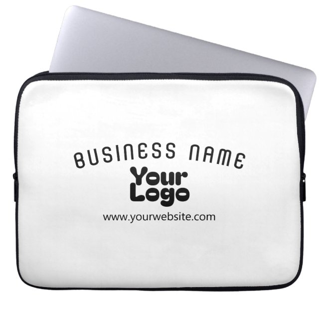 Retro-Modernes Weiß und Schwarz-Logo hochladen (ed Laptopschutzhülle (Vorderseite)