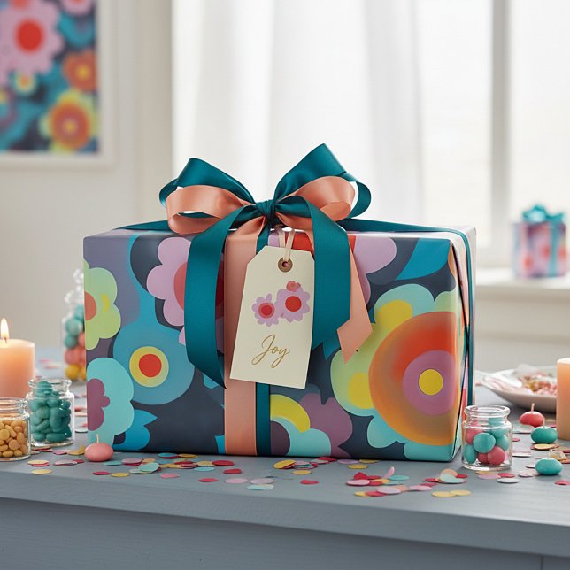 Retro-Modus-Blumen  Geschenkpapier (Von Creator hochgeladen)