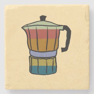 Retro Moka Pot Steinuntersetzer