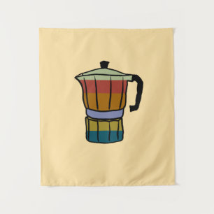 Retro Moka Pot Wandteppich