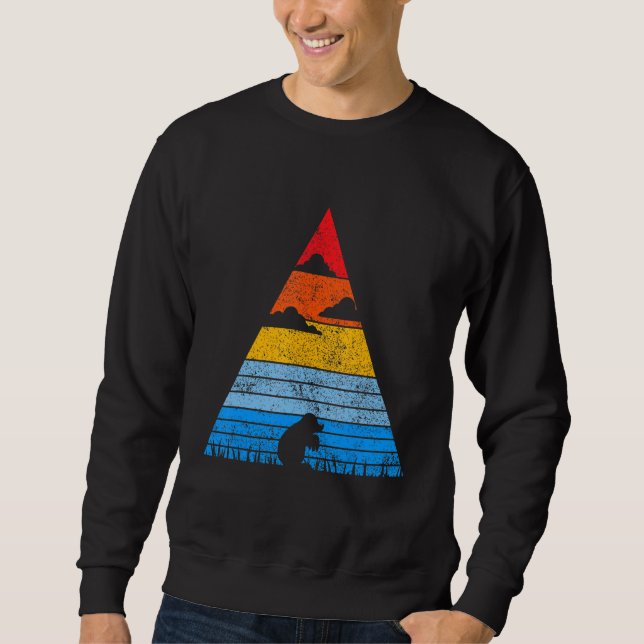 Retro Mole Sunset Silhouette Maus zerkleinert Maus Sweatshirt (Vorderseite)