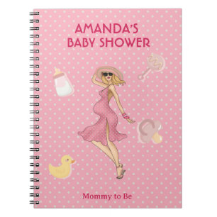 Retro Mommy Blonde 2 Babydusche Notizblock