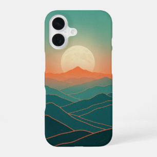 Retro Mondaufgangsansicht iPhone 16 Hülle