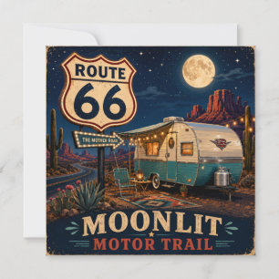 Retro Mondlicht-Campingplatz Wüsten-Highway-Schrei