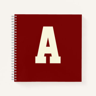Retro monogram alpha burgundy cream notizbuch