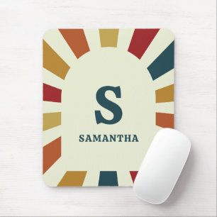 Retro Monogram Back to school gift for Teacher Mousepad