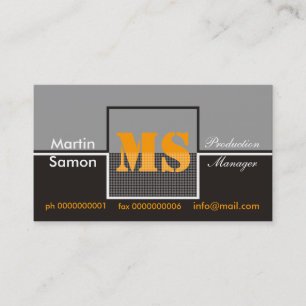 Retro Monogram Business Cards Visitenkarte