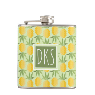 Retro Monogramm der Ananas- Flachmann