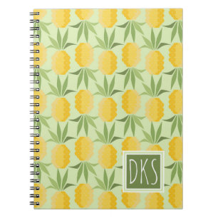 Retro Monogramm der Ananas-  Notizblock