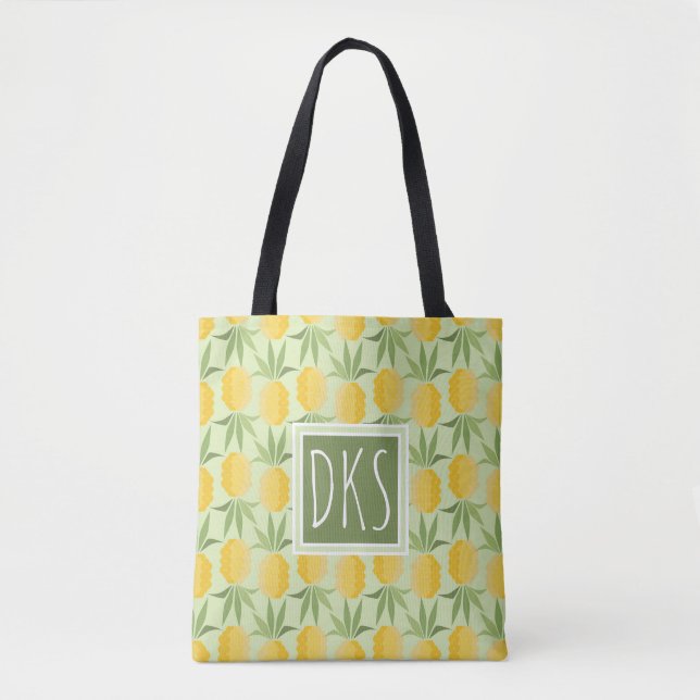 Retro Monogramm der Ananas-| Tasche (Vorderseite)