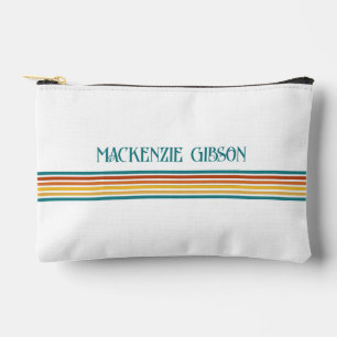 Retro-Monogramm-Minimalist-Streifen-Accessoire-Tas Zubehörtasche