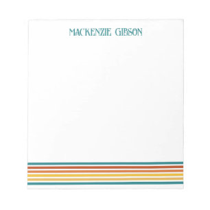 Retro-Monogramm-Minimalist-Streifen Notizblock