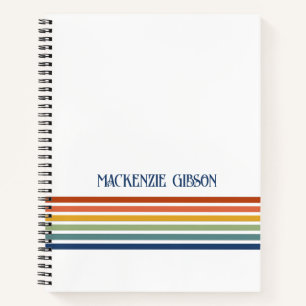 Retro-Monogramm-Minimalist-Streifen Notizbuch