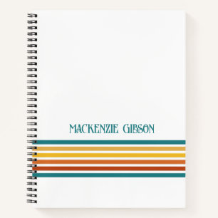 Retro-Monogramm-Minimalist-Streifen Notizbuch