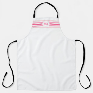 Retro-Monogramm-Minimalist-Streifen Schürze