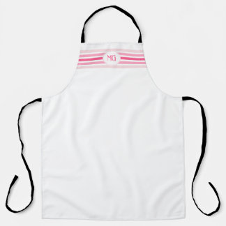 Retro-Monogramm-Minimalist-Streifen Schürze