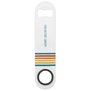 Retro-Monogramm-Minimalist-Streifen Speed Flaschenöffner