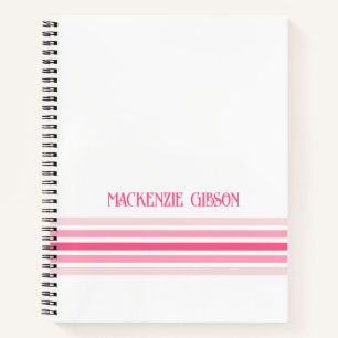 Retro-Monogramm-Minimalist-Stripes Notizbuch